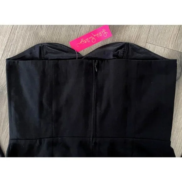 Lilly Pulitzer Womens Kylo Jumpsuit Onyx Black MISSING BELT Wide Leg Sz 16 $198 - Picture 9 of 13